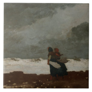 Winslow Homer - Zwei Zahlen am Meer Fliese