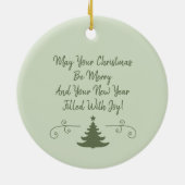 Winsome Angel mit Weihnachtsbaum Keramik Ornament (Hinten)