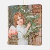 Winsome Angel mit Weihnachtsbaum Keramikornament (Links)