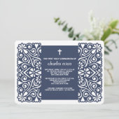 Winsome Spirit Blue Religiöse Einladung (Stehend Vorderseite)