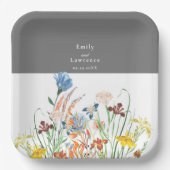Winsome Wildblumen Hochzeitspapier-Teller Pappteller (Vorderseite)