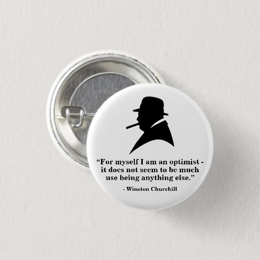 Winston Churchill Abzeichen - Zitat 6 Button (Vorne & Hinten)