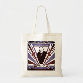 Winston Churchill Art Deco Stil Union Jack Tragetasche