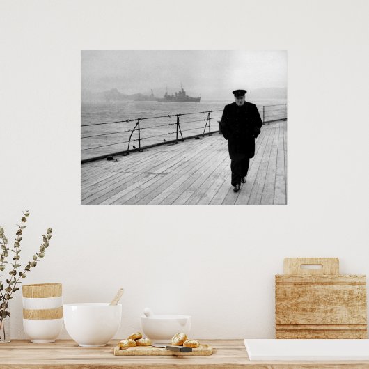 Winston Churchill auf See Poster (Küche)
