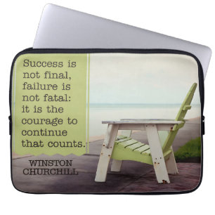 Winston Churchill "Courage" Inspiration Zitat Laptopschutzhülle