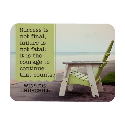 Winston Churchill "Courage" Inspiration Zitat Magnet (Horizontal)