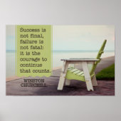 Winston Churchill "Courage" Inspiration Zitat Poster (Vorne)