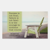 Winston Churchill "Courage" Inspiration Zitat Rechteckiger Aufkleber (Vorderseite)