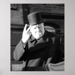 Winston Churchill / Day V Sign 1945 Poster