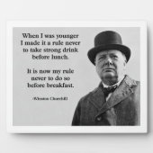 Winston Churchill Drinking Fotoplatte (Vorderseite)