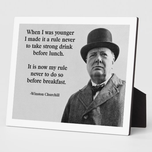 Winston Churchill Drinking Fotoplatte (Seite)