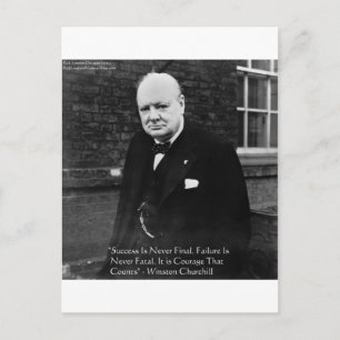 Winston Churchill "Erfolg ist niemals endgültig" G Postkarte