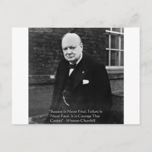 Winston Churchill "Erfolg ist niemals endgültig" G Postkarte