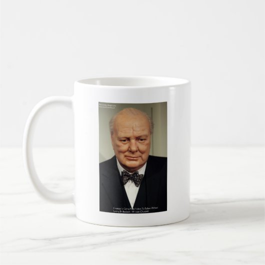 Winston Churchill Failure Wisdom Zitat Geschenke Kaffeetasse (Links)