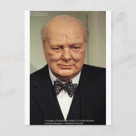 Winston Churchill Failure Wisdom Zitat Geschenke Postkarte (Vorderseite)