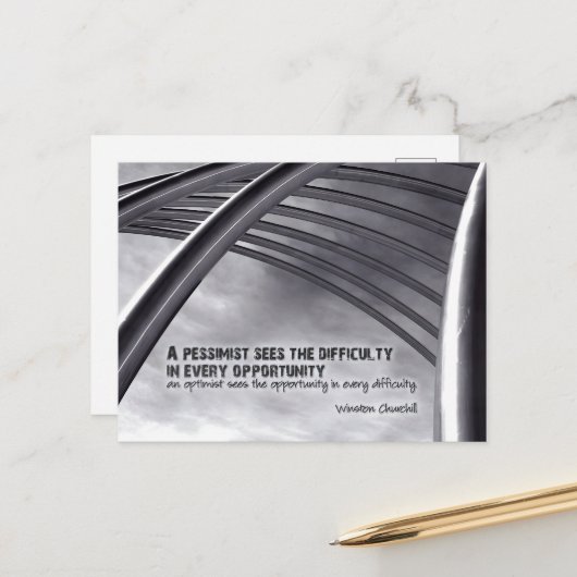 Winston Churchill Inspiration Angebot Postkarte (Vorderseite/Rückseite Beispiel)