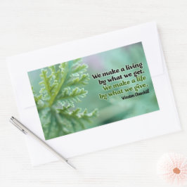 Winston Churchill Inspiration Zitat "Ein Leben" Rechteckiger Aufkleber