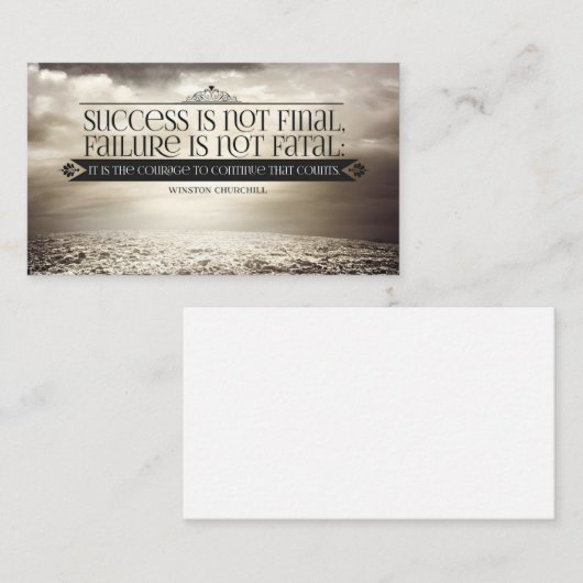 Winston Churchill Inspirational Zitat "Courage" Mitteilungskarte (Vorne/Hinten)