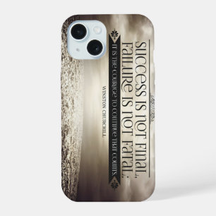 Winston Churchill Inspirierendes Zitat "Mut" iPhone 15 Hülle