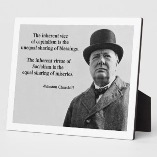 Winston Churchill-Kapitalismus Zitat Fotoplatte