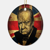 Winston Churchill Keramik Ornament (Links)