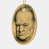 Winston Churchill Keramik Ornament (Links)