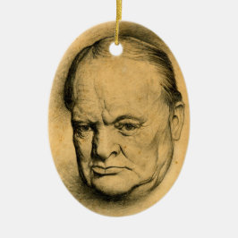 Winston Churchill Keramik Ornament