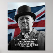 Winston Churchill - "Kontinuierliches Bemühen" Poster (Vorne)