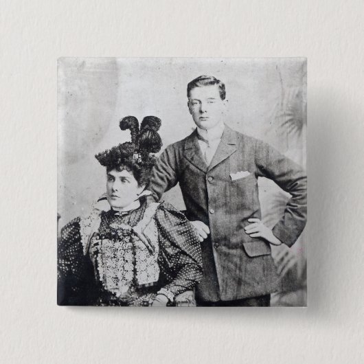 Winston Churchill mit seinem Mutter 2 Button (Vorderseite)