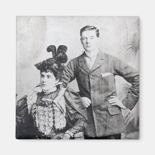 Winston Churchill mit seiner Mutter 2 Magnet (Vorne)