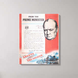 Winston Churchill, Nachdruck eines britischen WW2- Leinwanddruck