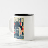 Winston Churchill nie übergeben Zweifarbige Tasse (Vorderseite Links)