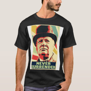 Winston Churchill Niemals Aufgeben Vintage-Farben T-Shirt