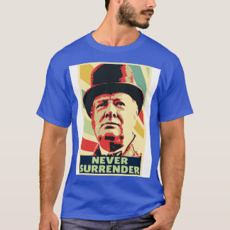 Winston Churchill Niemals Aufgeben Vintage-Farben T-Shirt