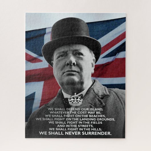Winston Churchill "Niemals Übergabe" Puzzle (Vertikal)