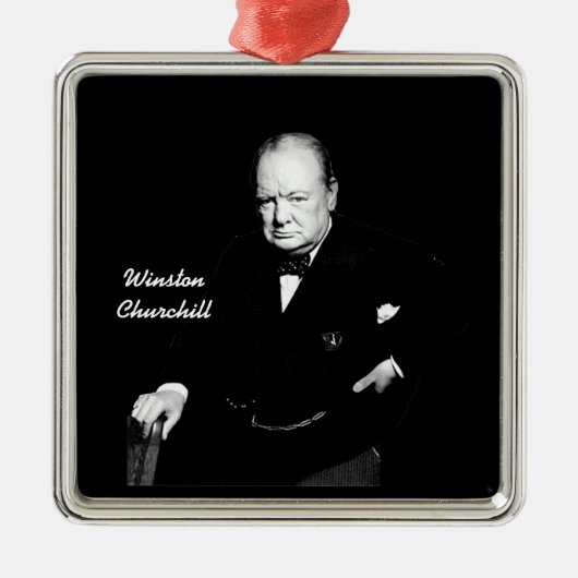 Winston Churchill Ornaments Silbernes Ornament (Vorne)