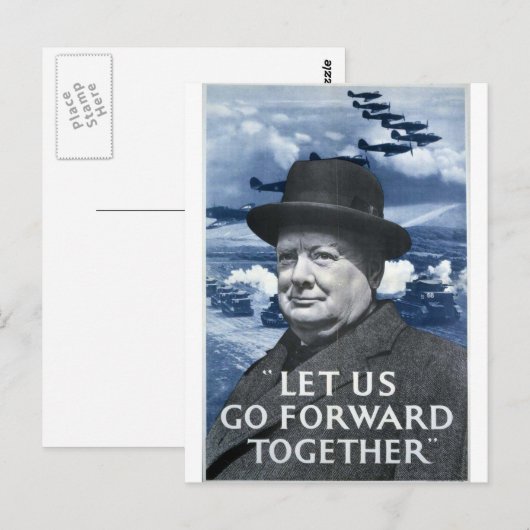 Winston Churchill Postkarte (Vorne/Hinten)