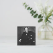 Winston Churchill Quadratische Visitenkarte (Stehend Vorderseite)