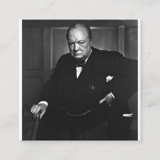 Winston Churchill Quadratische Visitenkarte (Vorderseite)