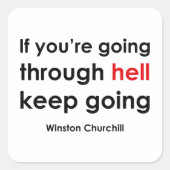 Winston Churchill Quadratischer Aufkleber (Vorderseite)