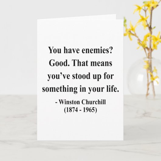 Winston Churchill Quote 3a Karte (Gelbe Blume)