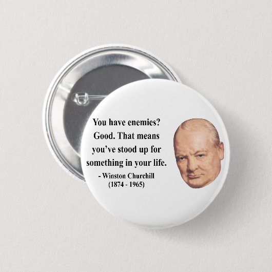 Winston Churchill Quote 3b Button (Vorne & Hinten)
