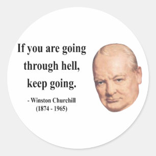 Winston Churchill Quote 4b Runder Aufkleber