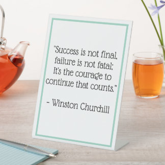 Winston Churchill Quote Desk Sign Office Sign Sockelschild