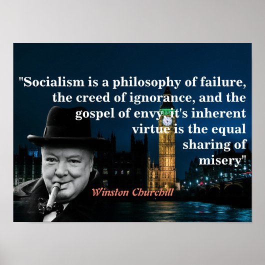 Winston Churchill Quote On Socialism Poster (Vorne)