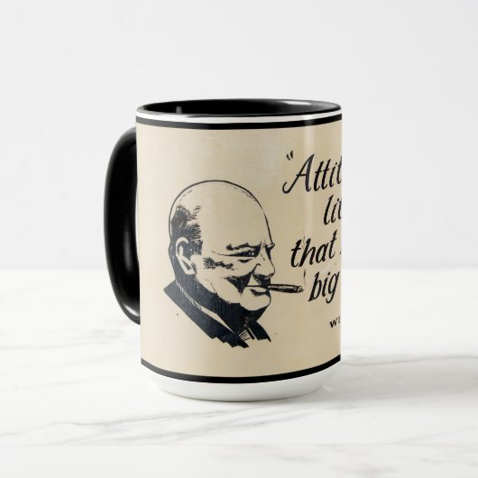 Winston Churchill-Quote Tasse (Vorderseite Links)