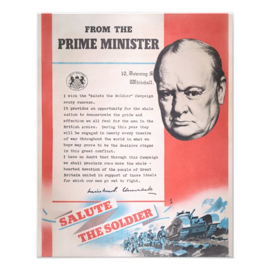 Winston Churchill, Reprint des britischen Posters Fotodruck (Vorne)