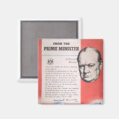 Winston Churchill, Reprint des britischen Posters  Magnet (Vorderseite/Rückseite)