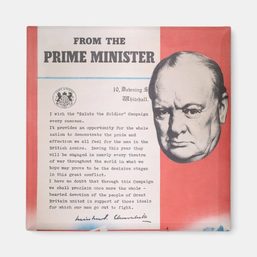 Winston Churchill, Reprint des britischen Posters  Magnet (Vorne)