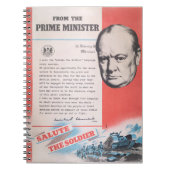 Winston Churchill, Reprint des britischen Posters  Notizblock (Vorderseite)